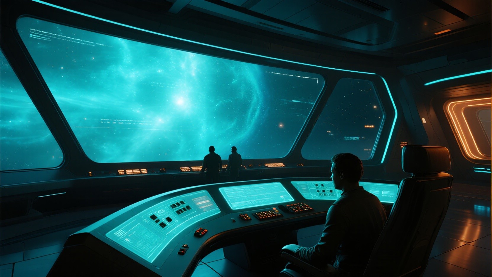 Free Cosmic Bridge Command Image - Starship, Futuristic, Nebula ...