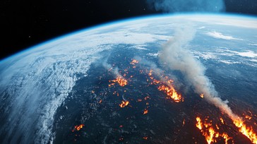 Free Fiery Earth View Image - Earth, Fire, Aerial | Download at StockCake