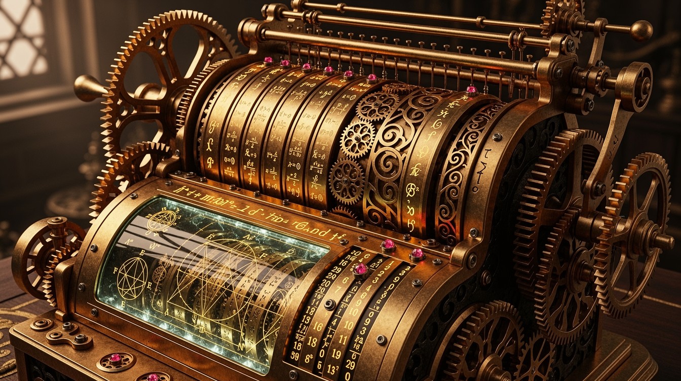 Machine Shckel Free Mechanical Mathematics Machine Image - Steampunk, Brass, Gears ...