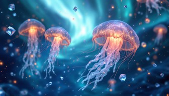 Free Glowing jellyfish dance Image - Jellyfish, Glowing, Underwater ...