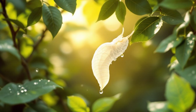 Free Dewy Cocoon Glow Image - Cocoon, Leaf, Dew | Download at StockCake
