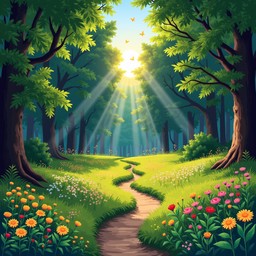 Free Enchanted Forest Path Image - Forest, Path, Sunbeams | Download at ...