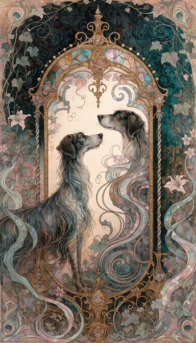 Dog Reflection Drawing Free Reflection and Contemplation Image - Dog, Mirror, Reflection ...