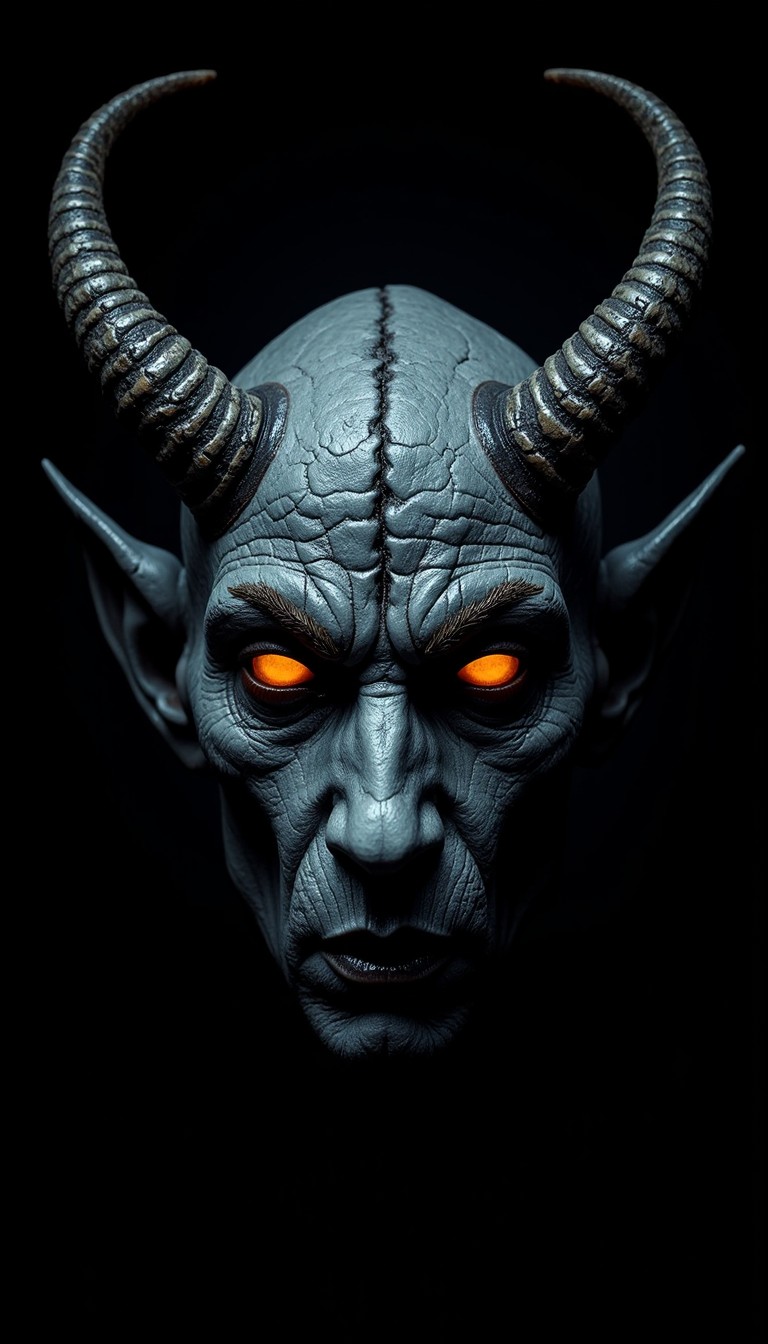 Free Demonic Amber Gaze Image - Demon, Horns, Face | Download at StockCake