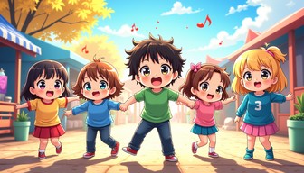 Free Festive Chibi Dancers Image - Anime, Chibi, Children | Download at ...
