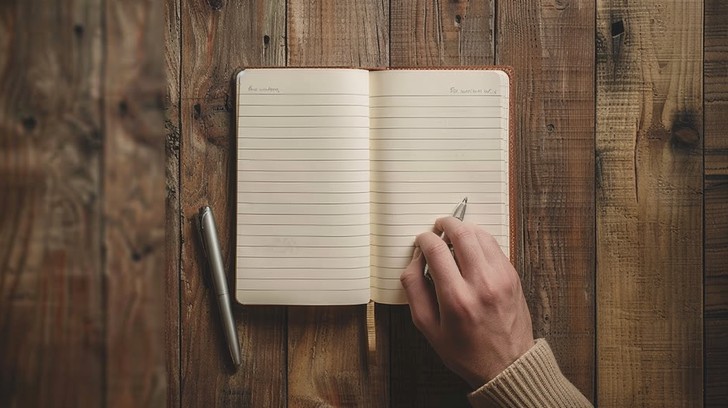 Free Writing in notebook Image - Writing, Notebook, Wood | Download at ...