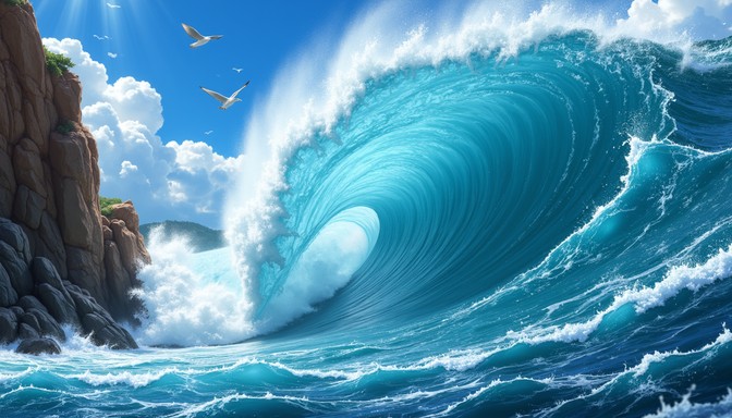Exaggerated Wave Animation Reference Free Mighty Wave Crashes Image | Download at StockCake