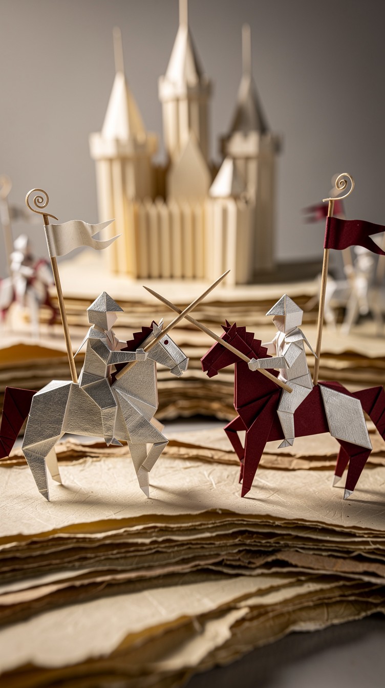Free Paper Knights Joust Image - Origami, Papercraft, Knights ...