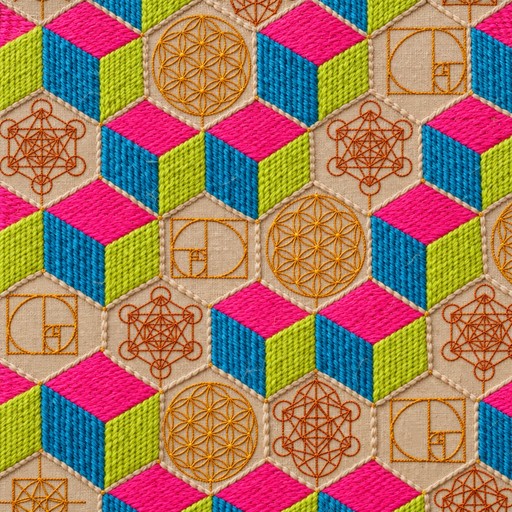 Download Neon Embroidered Geometry Image - Embroidery, Textile, Pattern ...