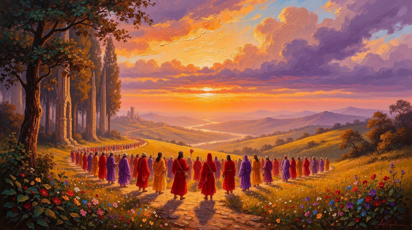 Free Sacred Sunset Procession Image - Procession, Sunset, Valley ...