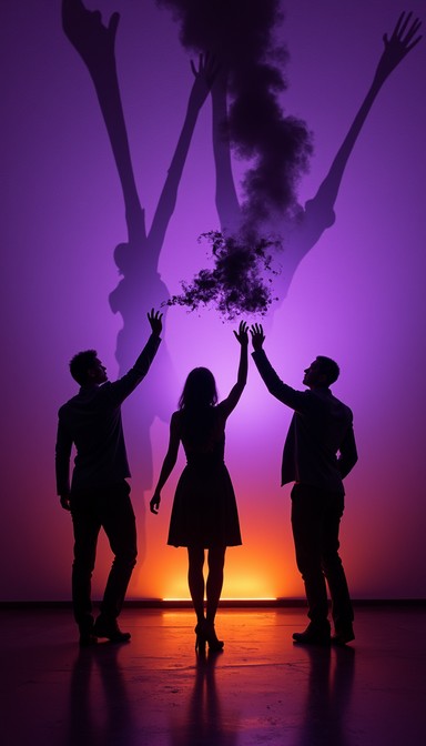 Free Colorful shadow dance Image - Silhouettes, Celebration, Purple ...
