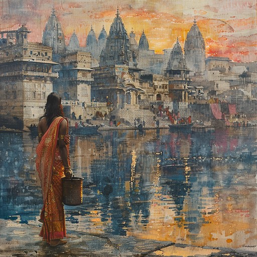 Free Morning riverside contemplation Image - Woman, River, Temple ...