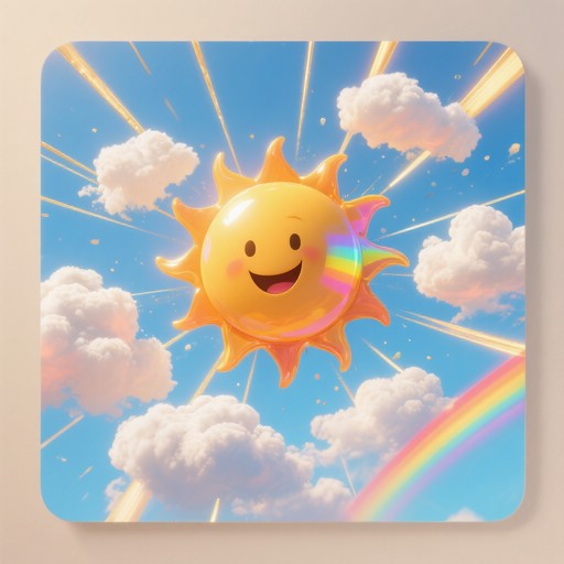 Free Radiant Sun Cartoon Image - Sun, Cartoon, Rainbow | Download at ...