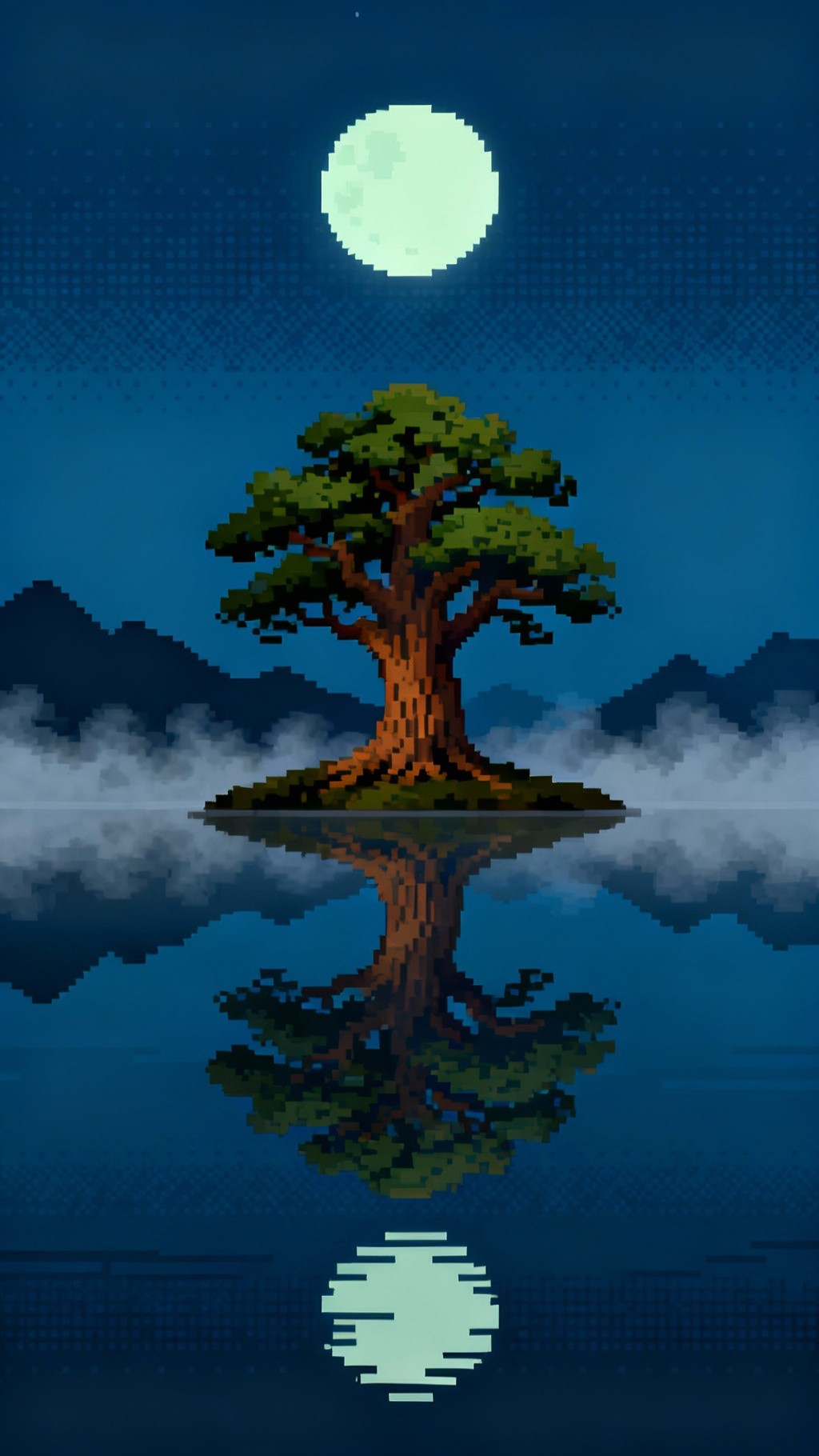 Free Moonlit Pixel Serenity Image - Pixel, Art, Tree | Download at ...