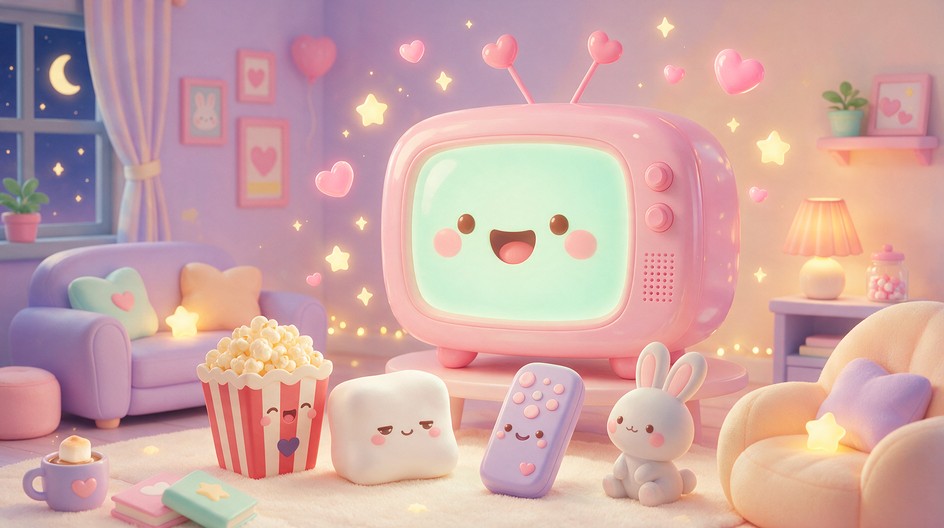Download Kawaii Movie Night Image - Kawaii, Illustration, Television ...