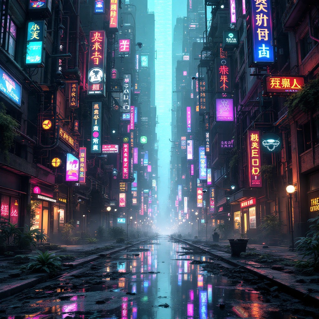 Free Neon Rain City Image - Cyberpunk, Neon, Dystopian | Download at ...