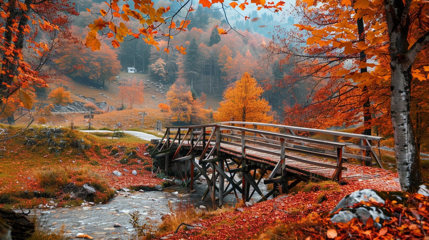 Free Autumn Bridge View Image - Autumn, Bridge, Foliage | Download at ...