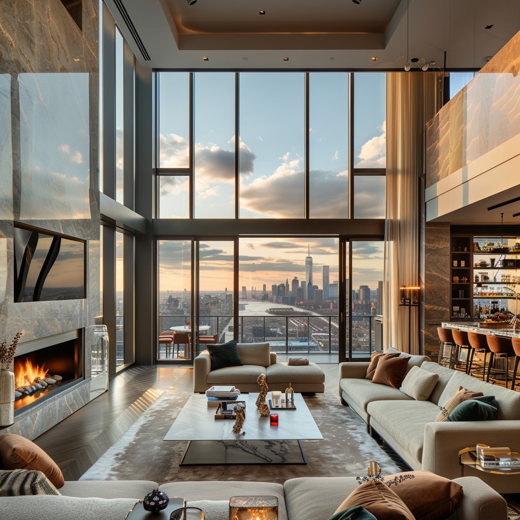 Free Luxurious Urban Living Image - Luxury, Livingroom, Cityscape ...