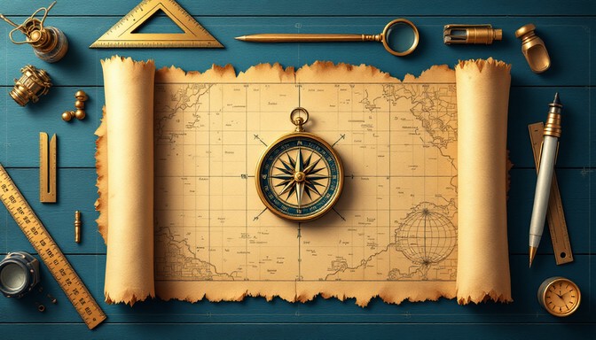 Free Vintage Map Exploration Image - Cartography, Navigation, Compass ...
