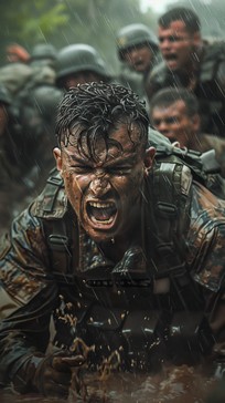 Free Soldier yelling fiercely Image - Soldier, Rain, Yelling | Download ...