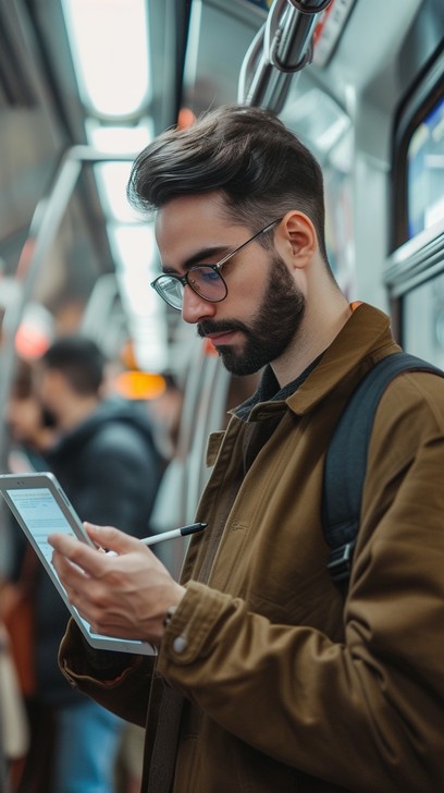 Free Commuter Using Smartphone Image - Commuter, Smartphone, Subway ...