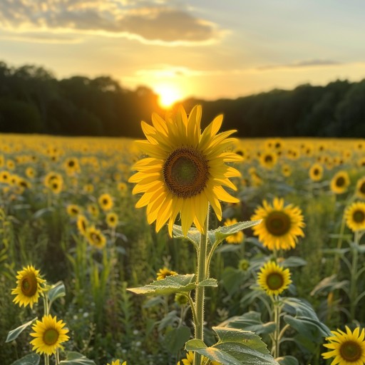 Free Sunset Sunflower Field Image - Sunflower, Sunset, Field | Download ...