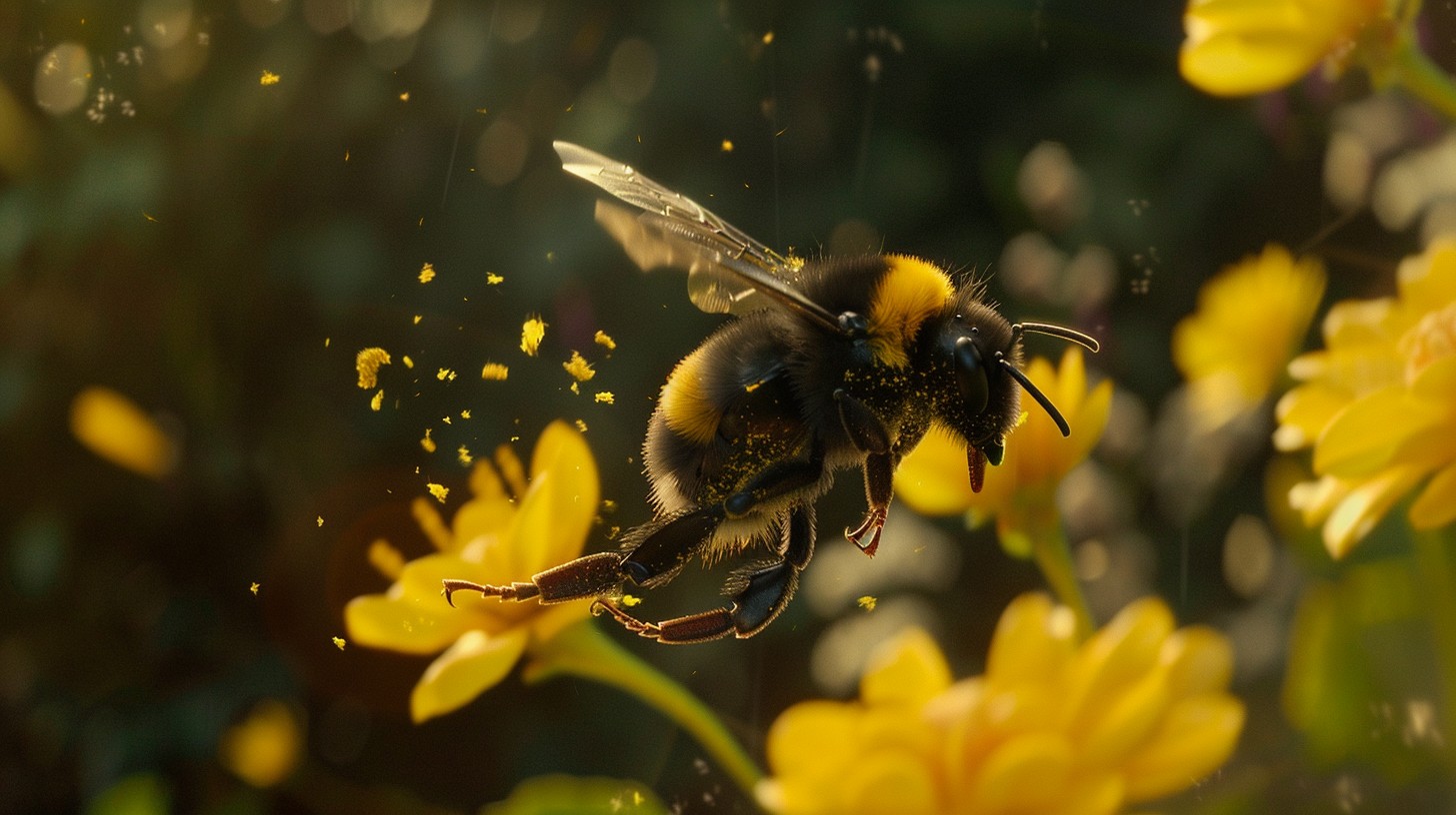 Free Bee in Flight Image - Bee, Flight, Pollen | Download at StockCake