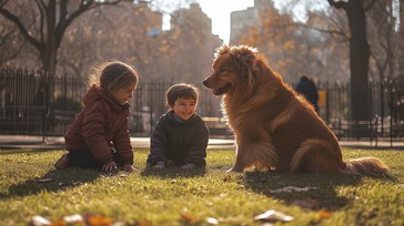 Free Kids with dog Image - Children, Dog, Park | Download at StockCake