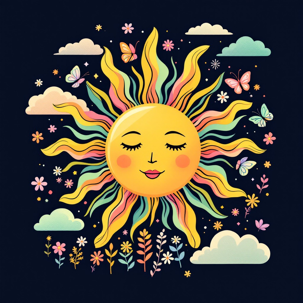 Free Dreamy Sun Blooms Image - Sun, Butterflies, Flowers | Download at ...