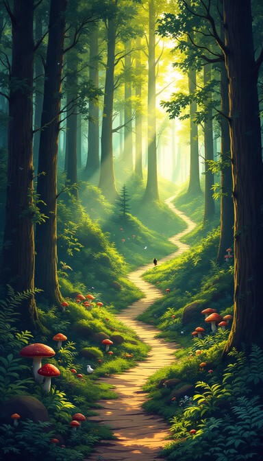 Free Enchanted Forest Pathway Image - Forest, Pathway, Sunlight ...