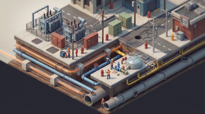 Infrastructure Project Scene Free Installing Drainage Systems Image - Drainage, Infrastructure ...