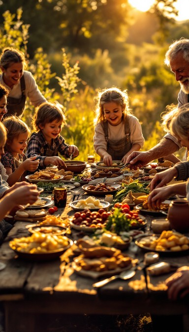 Free Sunset family feast Image - Feast, Family, Sunset | Download at ...