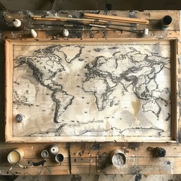 Free Vintage World Map Image - Map, World, Antique | Download at StockCake