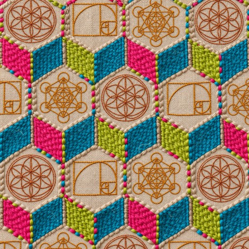 Download Neon Embroidered Geometry Image - Embroidery, Textile, Pattern ...