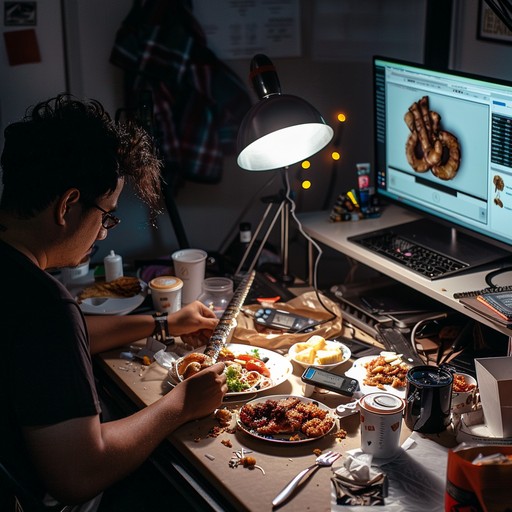 Free Midnight Snack Break Image - Man, Computer, Eating | Download at ...