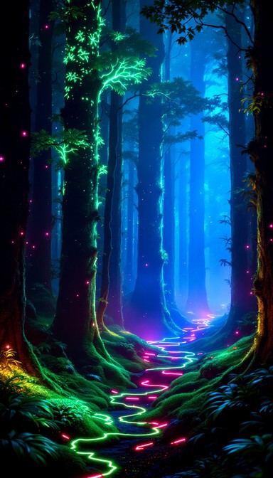 Free Digital Forest Glow Image - Cyberpunk, Forest, Emerald | Download ...