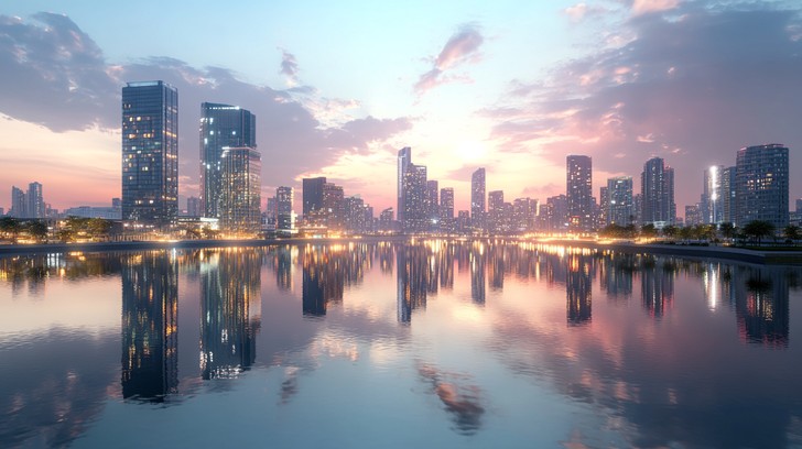 Free Sunset City Reflections Image - Cityscape, Sunset, Reflection ...