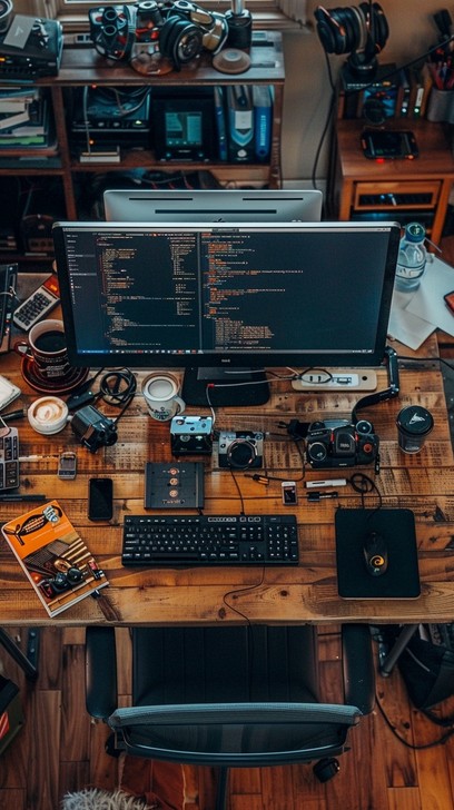 Free Tech Desk Setup Image - Technology, Desk, Keyboard | Download at ...