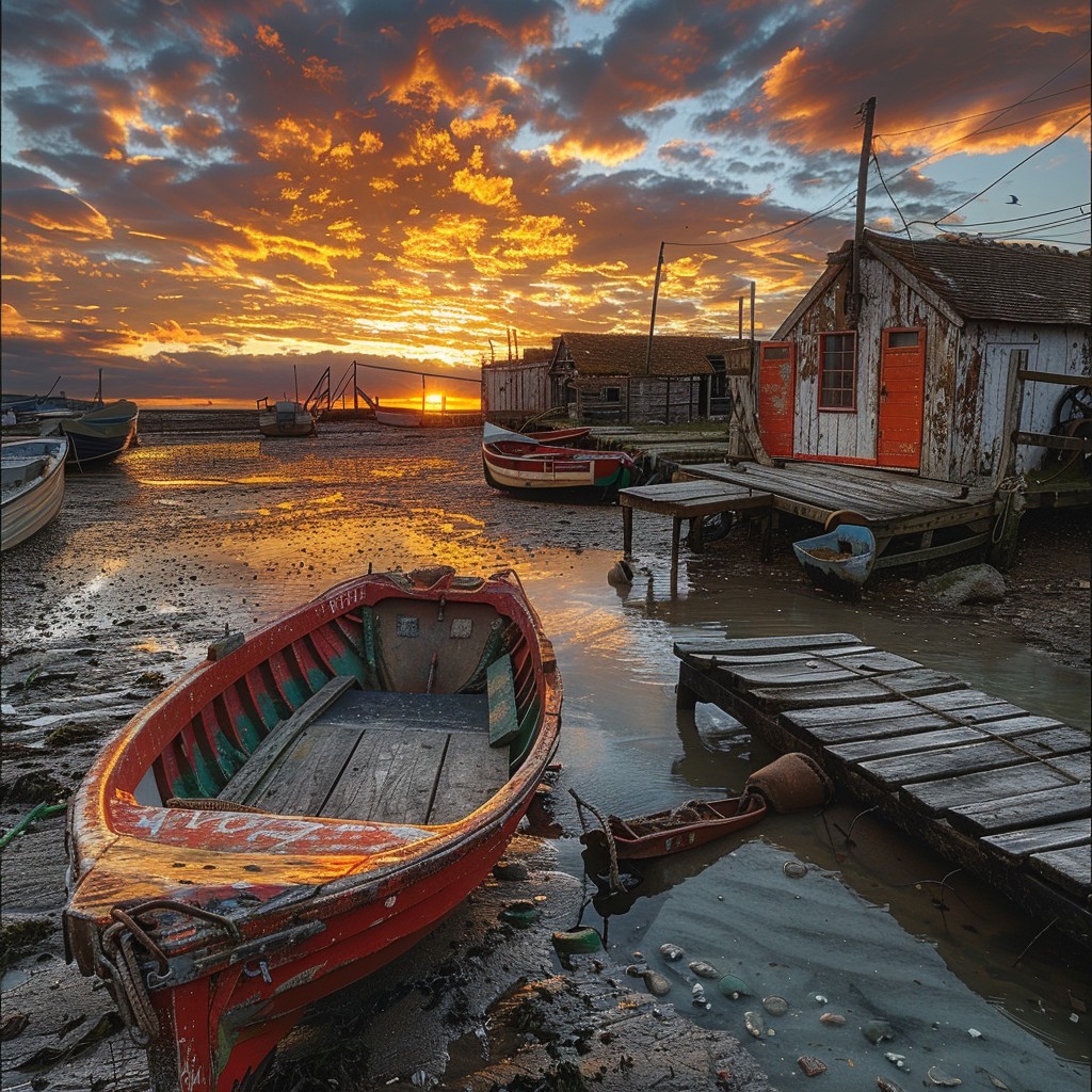 Free Sunset Harbor Scene Image - Sunset, Harbor, Boats | Download at ...