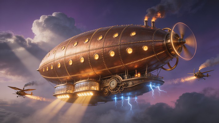 Free Steampunk Airship Glory Image - Steampunk, Airship, Dirigible ...