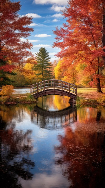 Free Autumn Bridge View Image - Autumn, Bridge, Pond | Download at ...