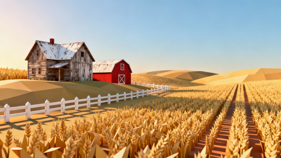 Free Low-Poly Farm Scene Image - Barn, Farm, Isometric | Download at ...