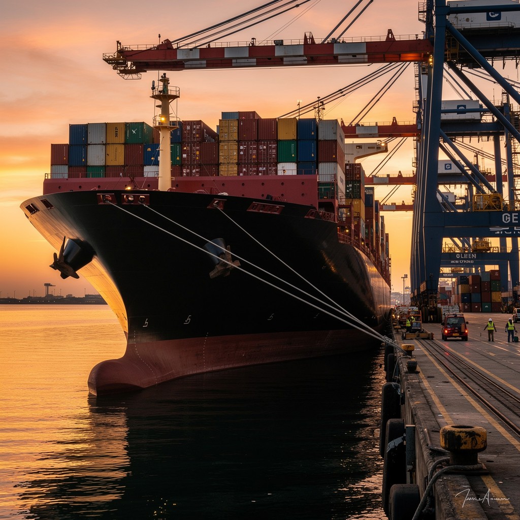 Free Loading Port Background Free Port Sunset Loading Image - Cargo, Ship, Port | Download at StockCake