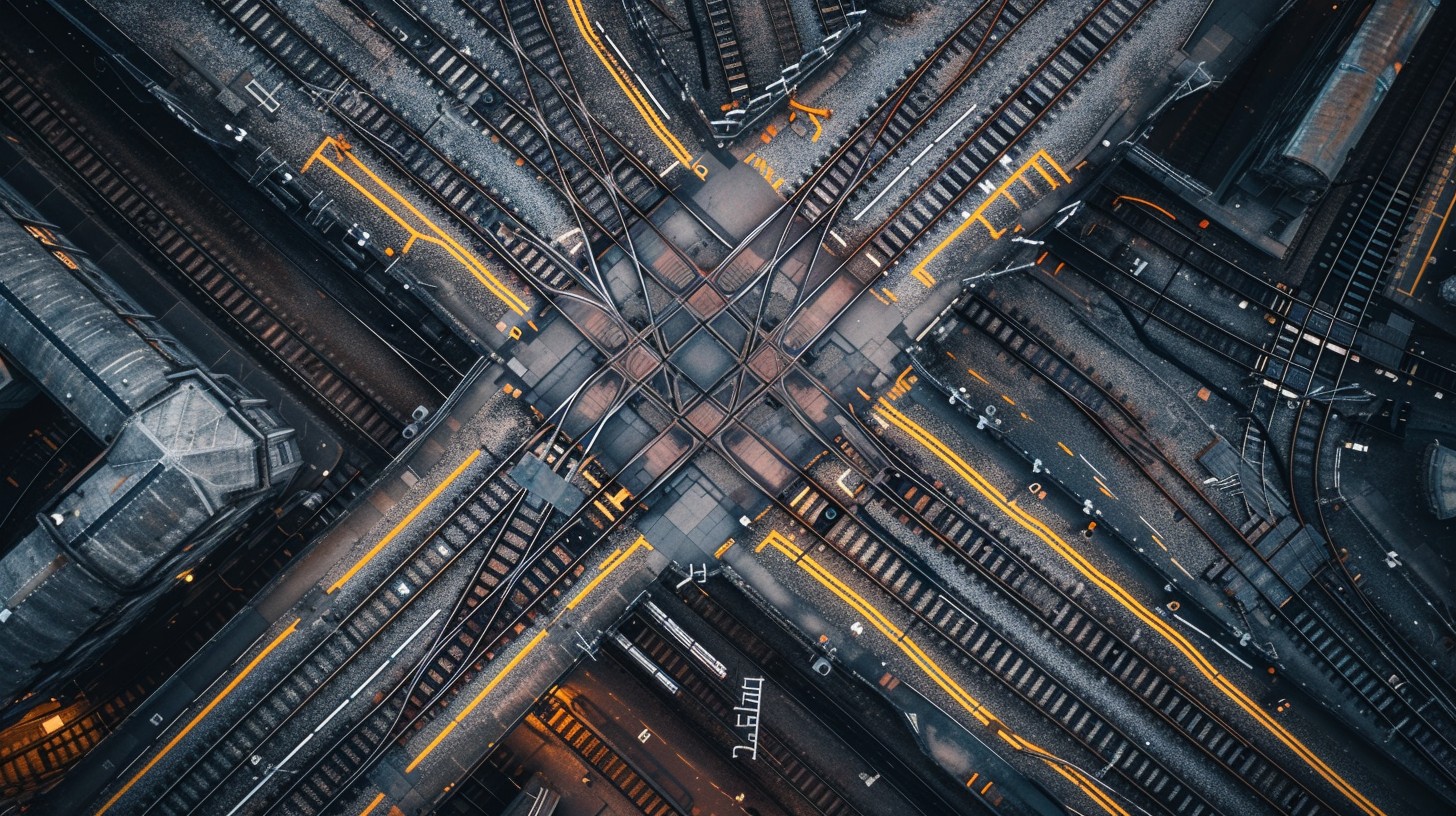 Free Intricate Railway Junction Image - Aerial, Railway, Junction ...