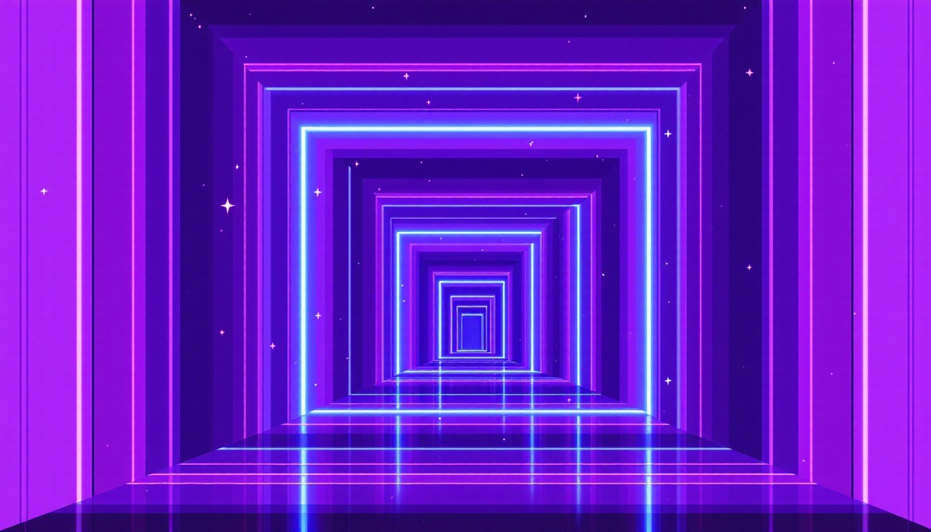 Free Neon Pixel Vortex Image - Purple, Neon, Tunnel | Download at StockCake