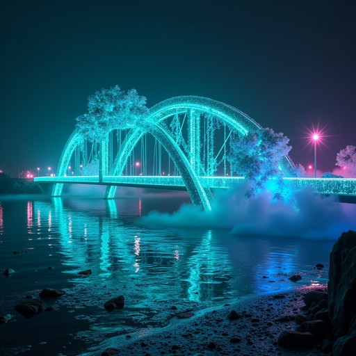 Translucent Colored Bridge Free Luminous Bridge Crossing Image - Bridge, Illuminated, Reflection ...