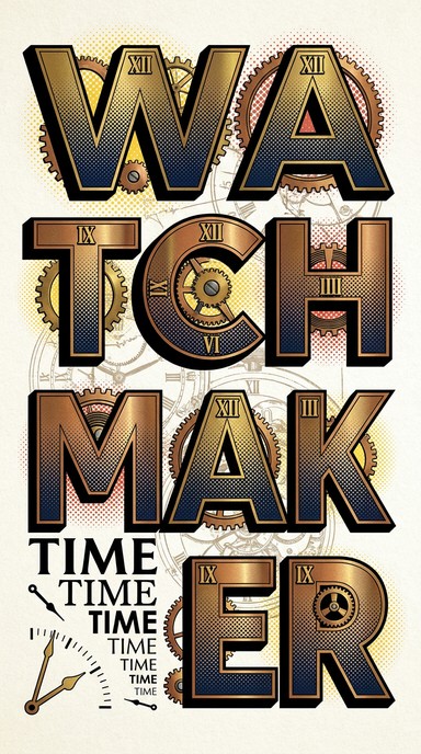 Free Timepiece Typography Art Image - Typography, Watchmaker, Gears ...