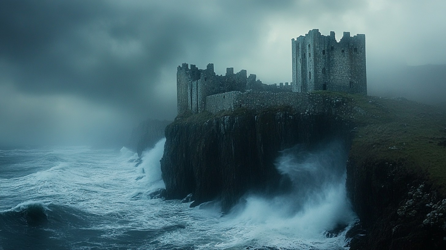 Free Misty coastal castle Image - Castle, Mist, Ocean | Download at ...