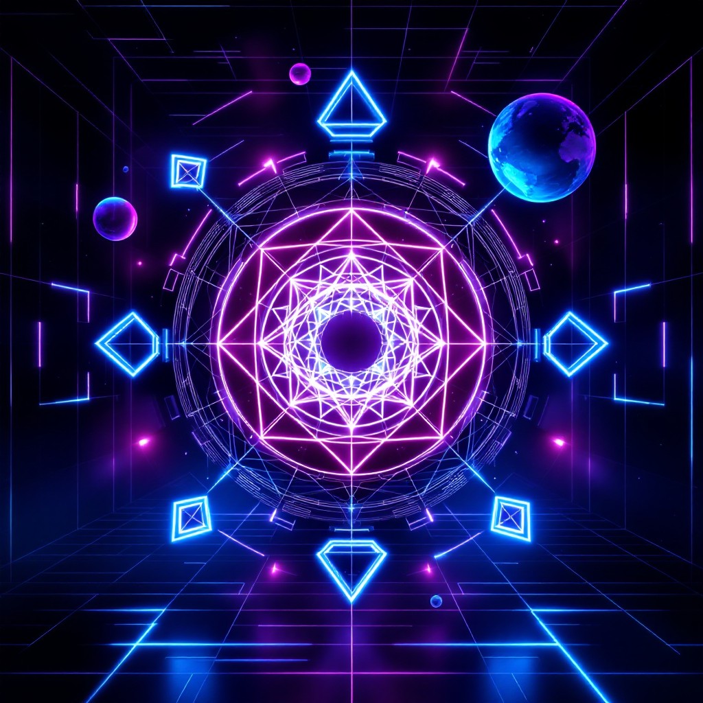 Geometry Neon Background Free Neon Sacred Geometry Image - Geometry, Mandala, Triangle ...