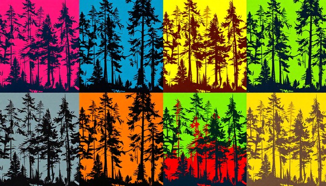 Color Inverted Forest Free Colorful Forest Pop Image - Forest, Popart, Trees | Download at ...